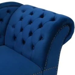 NIMES - Chaise longue - Blauw - Rechterzijde - Fluweel