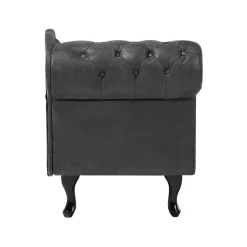 NIMES - Chaise longue - Grijs - Linkerzijde - Kunstleer