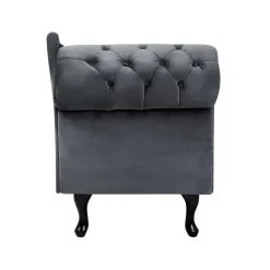 NIMES - Chaise longue - Grijs - Linkerzijde - Fluweel