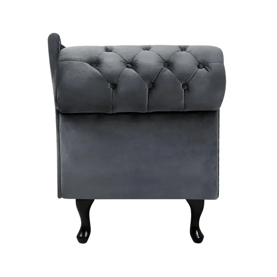 NIMES - Chaise longue - Grijs - Linkerzijde - Fluweel