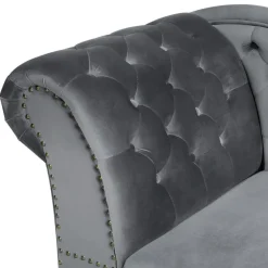 NIMES - Chaise longue - Grijs - Linkerzijde - Fluweel