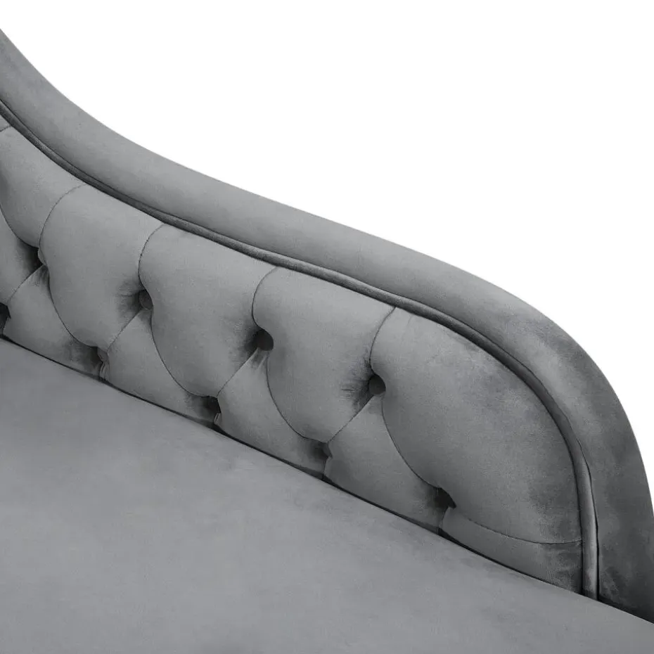 NIMES - Chaise longue - Grijs - Linkerzijde - Fluweel