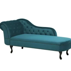 NIMES - Chaise longue - Groen Blauw - Linkerzijde - Fluweel