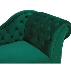 NIMES - Chaise longue - Groen - Rechterzijde - Fluweel