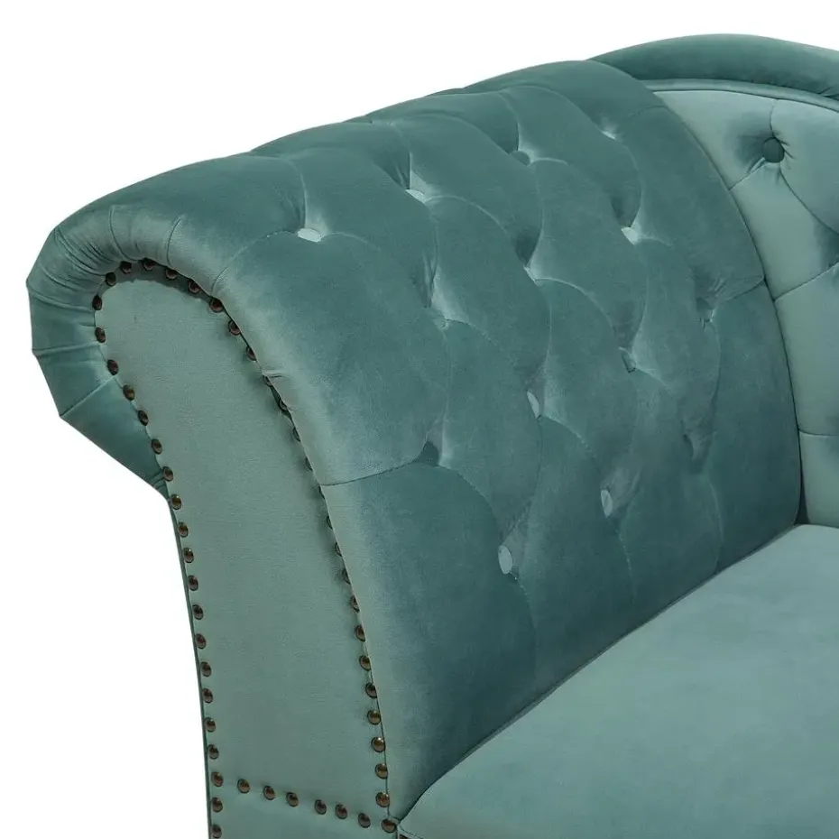 NIMES - Chaise longue - Mintgroen - Linkerzijde - Fluweel