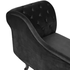 NIMES - Chaise longue - Zwart - Rechterzijde - Fluweel