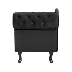NIMES - Chaise longue - Zwart - Rechterzijde - Fluweel
