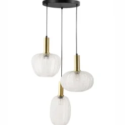 NJORO - Hanglamp met 3 lichten - Transparant - Glas
