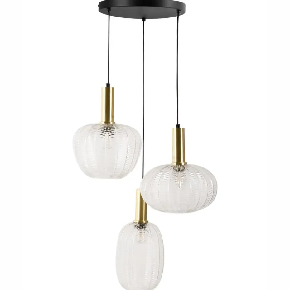 NJORO - Hanglamp met 3 lichten - Transparant - Glas