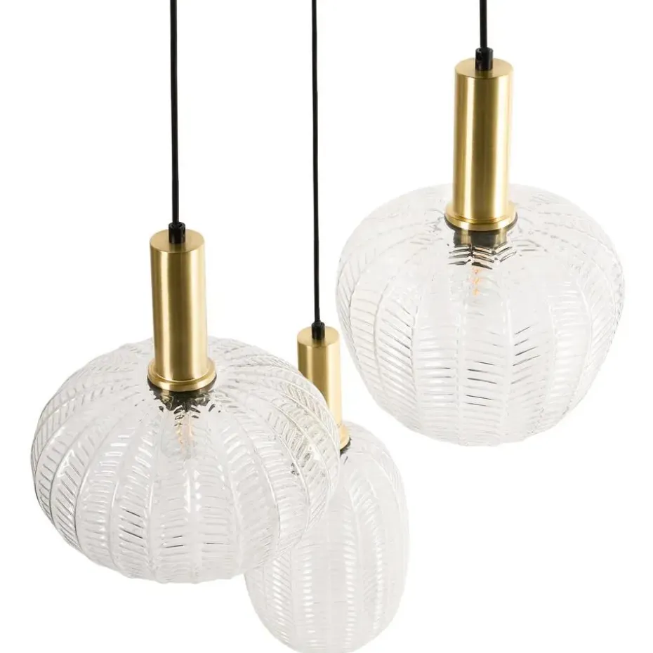 NJORO - Hanglamp met 3 lichten - Transparant - Glas
