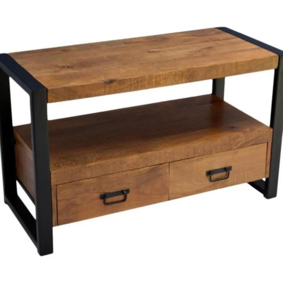 Nobe Interiors TV Meubel Britt 2 lades industrieel 100x45x60cm