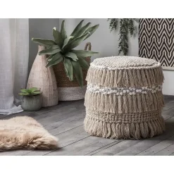 NOIDA - Poef - Beige - 44 cm - Katoen