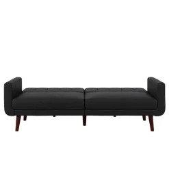Nola - Slaapbank 3 zits in kunstleer Zwart