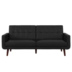 Nola - Slaapbank 3 zits in kunstleer Zwart