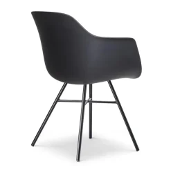 Nolon Noa-Puk Kunststof Tuinstoel Zwart - Zwart Onderstel