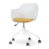 Nolon Nout-Liz Bureaustoel Wit - Okergeel Kussen - Wit Onderstel