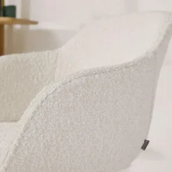 Nolon Nout-Mare Bureaustoel Bouclé Beige - Armleuning - Wit