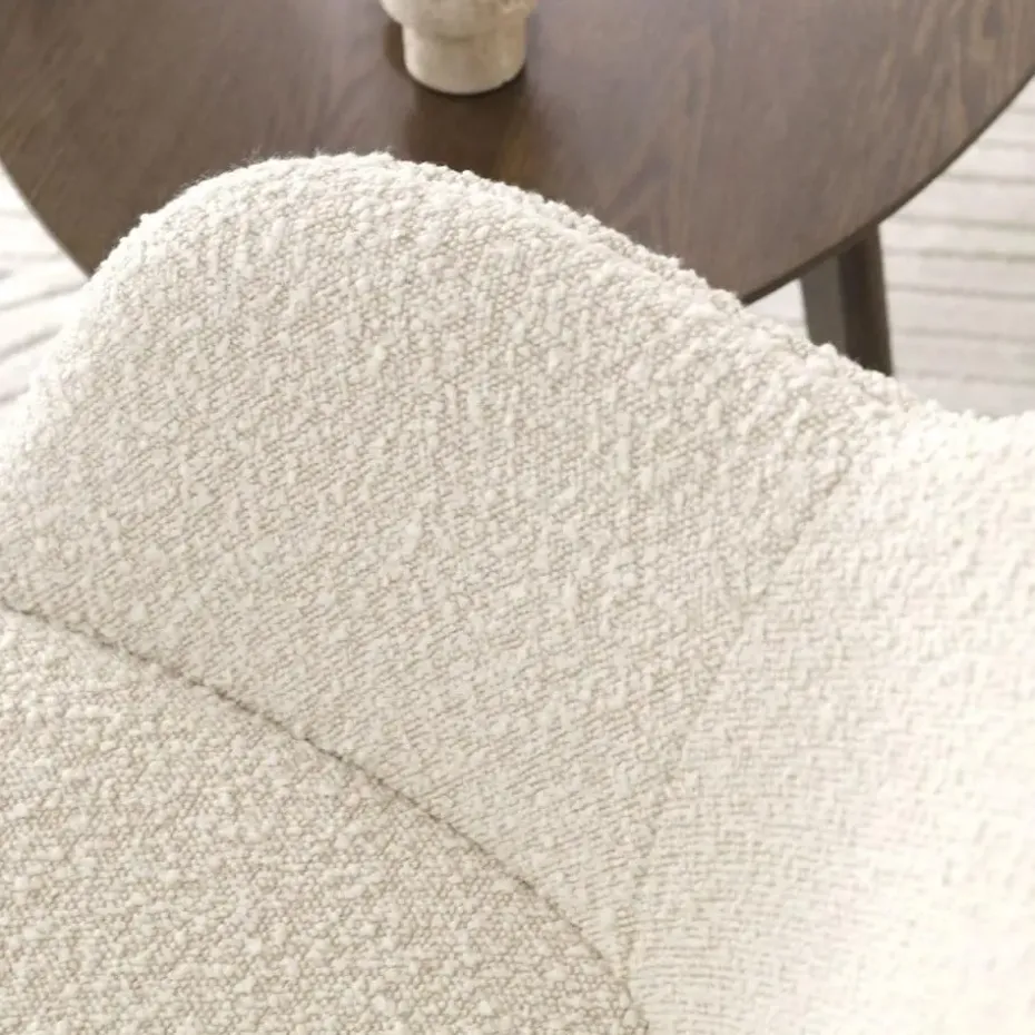 Nolon Nout-Mare Bureaustoel Bouclé Beige - Armleuning - Wit