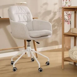 Nolon Nout-Mia Bureaustoel Beige - met Armleuning - Wit