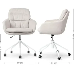 Nolon Nout-Mia Bureaustoel Beige - met Armleuning - Wit