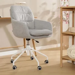 Nolon Nout-Mia Bureaustoel Grijs - met Armleuning - Wit
