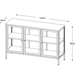 Nordic Home - Ragnar dressoir - 130 cm - zwart
