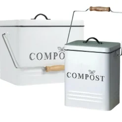 Nordix Compostbak met Deksel Set van 2 GFT Afvalbakje Aanrecht Keuken Prullen...