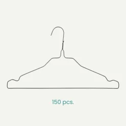 Nordix Kledinghangers set 150 stuks Metaal Zwart Draadhanger Kleerhangers