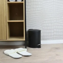 Nordix Pedaalemmer 3 Liter 2 Stuks Badkamer Toilet Zwart Metaal