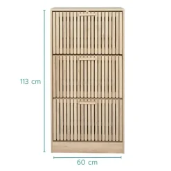 Nordix Schoenenkast met 3 Lades Schoenen Opbergsysteem Bruin Schoenenrek