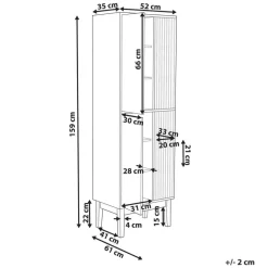 NUBES - Badkamerkast - Lichthout/Wit - MDF
