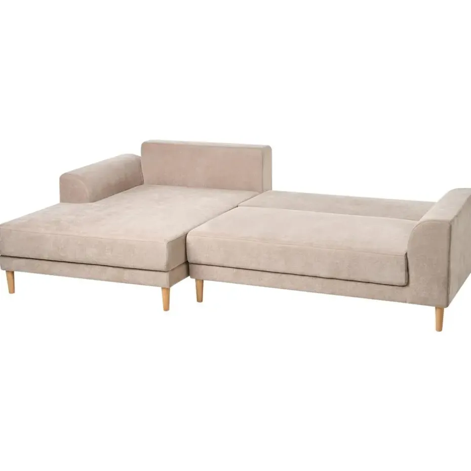 NUBORG - Hoekslaapbank 3-zits - Lichtbruin - Rechtszijdig - Chenille