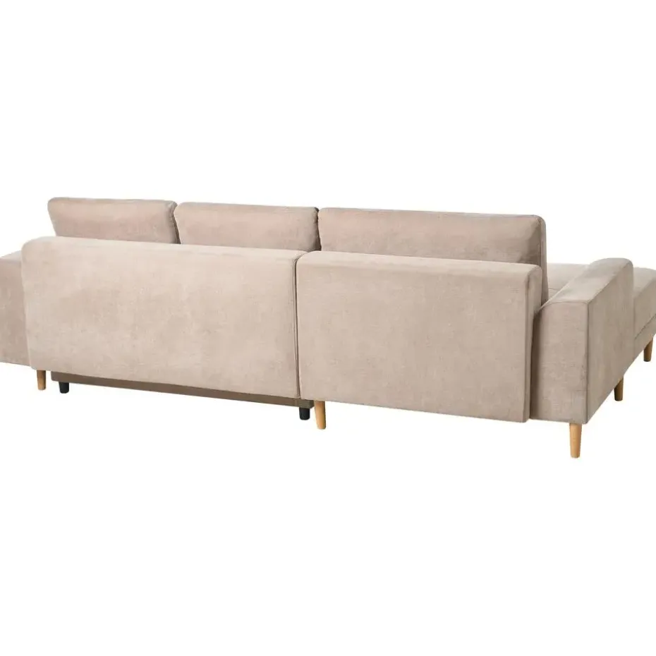 NUBORG - Hoekslaapbank 3-zits - Lichtbruin - Rechtszijdig - Chenille