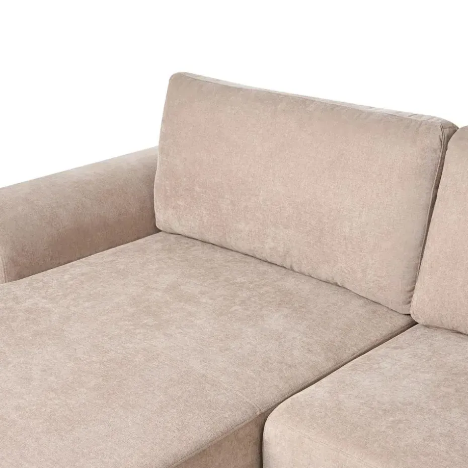 NUBORG - Hoekslaapbank 3-zits - Lichtbruin - Rechtszijdig - Chenille