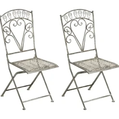 NURRA - Set van 2 tuinstoelen - Grijs - IJzer