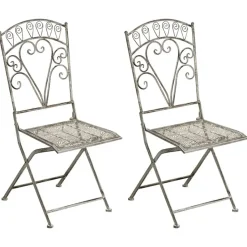 NURRA - Set van 2 tuinstoelen - Grijs - IJzer