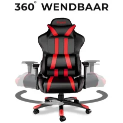 Ocazi Chicago Gaming stoel - Bureaustoel - Zwart/Rood