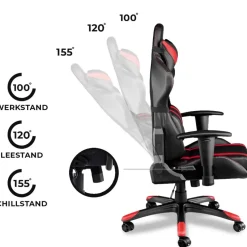 Ocazi Chicago Gaming stoel - Bureaustoel - Zwart/Rood