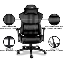 Ocazi Chicago Gamingstoel - Bureaustoel - Zwart