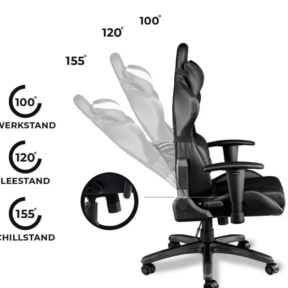 Ocazi Chicago Gamingstoel - Bureaustoel - Zwart