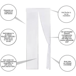 O’DADDY Deurgordijn – Magnetisch Vliegengordijn - 100x230cm – hor Wit
