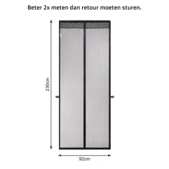 O’DADDY Deurgordijn – Magnetisch Vliegengordijn - 92x230cm – Zwart