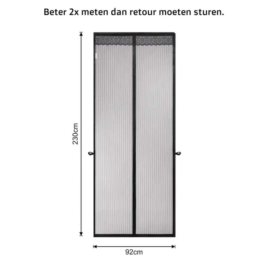 O’DADDY Deurgordijn – Magnetisch Vliegengordijn - 92x230cm – Zwart