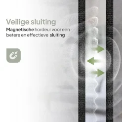 O'DADDY Deurgordijn Deluxe FIBER - Magnetisch Vliegengordijn 85x205 Zwart