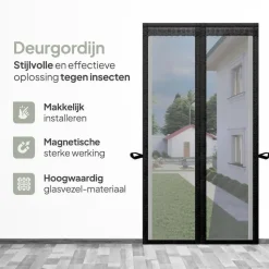 O'DADDY Deurgordijn Deluxe FIBER - Magnetisch Vliegengordijn 100x230 Zwart