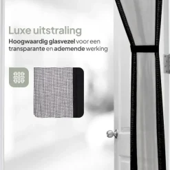O'DADDY Deurgordijn Deluxe FIBER - Magnetisch Vliegengordijn 100x210 Zwart