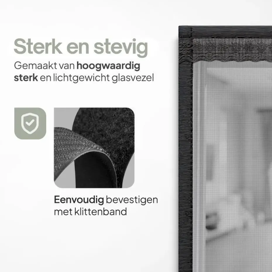 O'DADDY Deurgordijn Deluxe FIBER - Magnetisch Vliegengordijn 100x210 Zwart