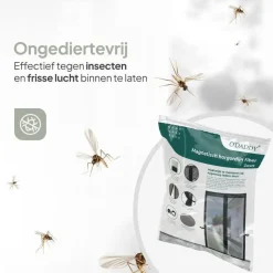 O'DADDY Deurgordijn Deluxe FIBER - Magnetisch Vliegengordijn 100x210 Zwart