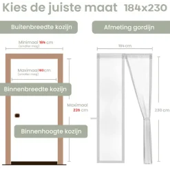 O'DADDY Deurgordijn Deluxe FIBER 184x230 - Magnetisch Vliegengordijn Wit