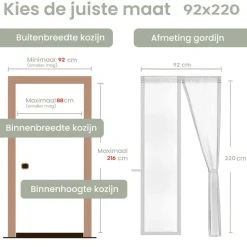 O'DADDY Deurgordijn Deluxe FIBER 92x220 - Magnetisch Vliegengordijn Wit